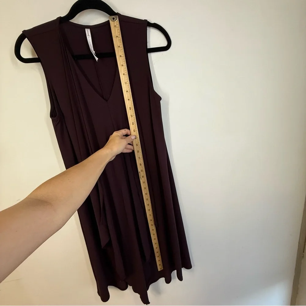 Iris Setlakwe Burgundy Minimalist Chic Sleeveless Draped Dress Size M - Picture 7 of 8